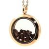 Stones and Minerals. Raw Brown Diamond Necklace. 25 Mm Medallion Model. Color Rose Gold.