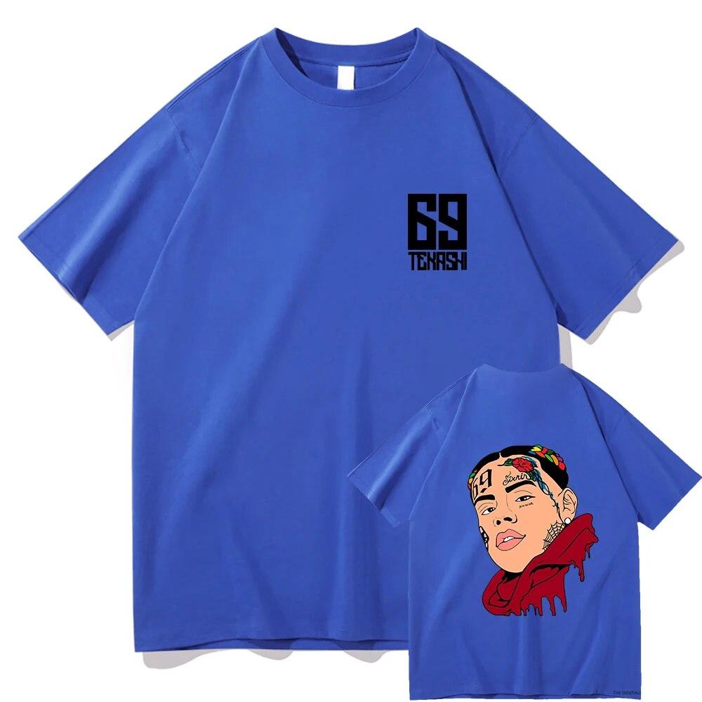 Классическая футболка 6ix9ine, забавные топы унисекс в стиле хип-хоп, женские футболки с графическим рисунком, Эстетические хлопковые футболки унисекс с героями мультфильмов