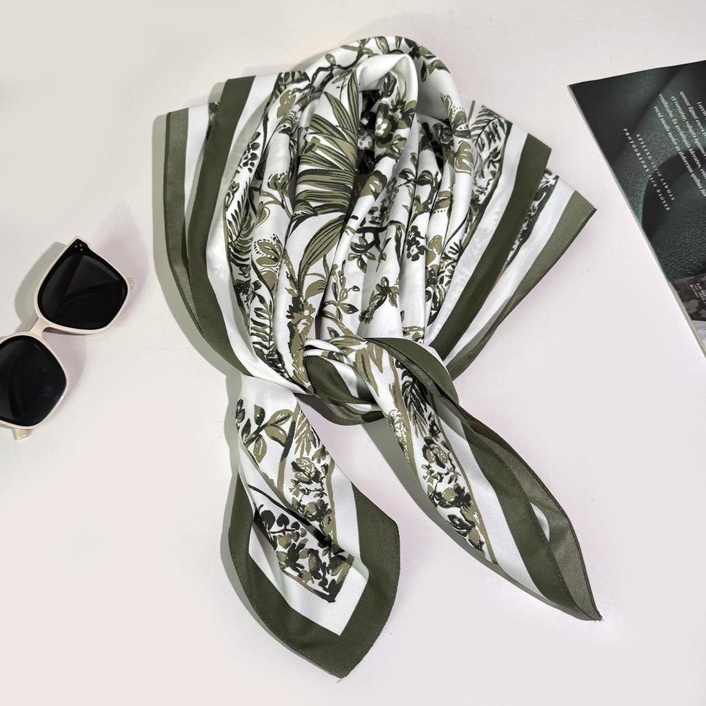 Autumn/Winter 90x90 Large Silk Square Scarf: Sunshade, Head Wrap, Versatile Neck Scarf, Print Shawl, Four Seasons Accessory.