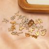 5pcs Stainless Steel Gold Rhinestone Letters Charms DIY Women Girl Alphabet Necklace Pendants Jewelry Bracelet Earrings Making