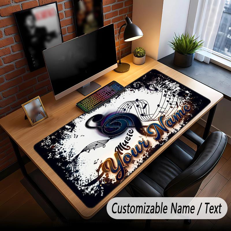 Music General Theme Custom Mouse Pad Personalized With Name Text Customized Desk Mat For Office Home Decor