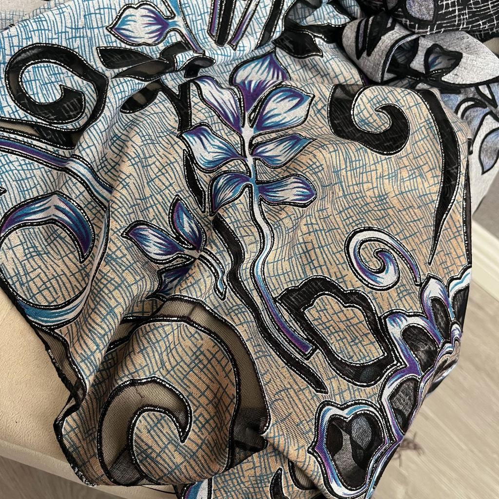 Этнический стиль кружевной шелковый шарф женский тренд мода бахрома вышивка тренд тонкий шарф шаль