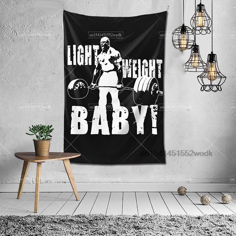 Легкий вес Baby Ronnie Coleman Гобелен GYM Мотивация Бодибилдинг Обои Настенный декор Постеры Эстетические Гобелены Макраме