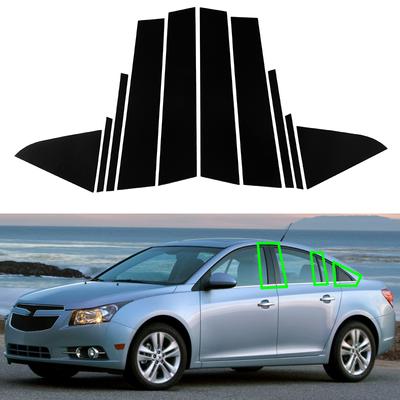 10 шт./комплект Черные Глянцевые Накладки на Стойки Окна Двери для Chevrolet Cruze 2011-2015