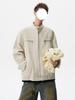Men's Retro Canvas Patchwork Jacket - American Style Stand-Up Collar Casual Outerwear