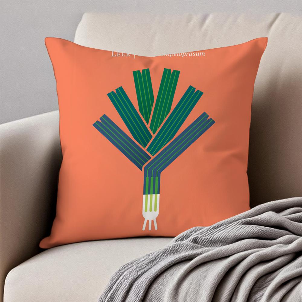 Cute Fresh Art Lovely Simple Vegetable Cushion Cover Pillowcase Antidustmite Invisible Zipper Short Plush Sofa Cushion