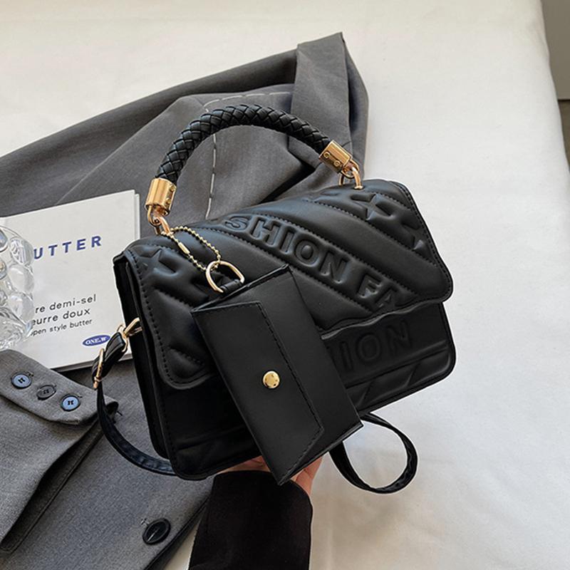 Yogodlns Модная женская квадратная сумка через плечо Samll из искусственной кожи, винтажная однотонная сумка через плечо с верхней ручкой и небольшим кошельком