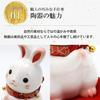 Osaka Choseido Ceramic Rabbit 17cm Comes with a Free Original Wooden Good Fortune Rabbit Figurine, Tall, Tag, (Piggy Bank)