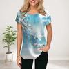 Женская летняя футболка с принтом «Голубая груша», футболки с коротким рукавом, повседневные топы с принтом