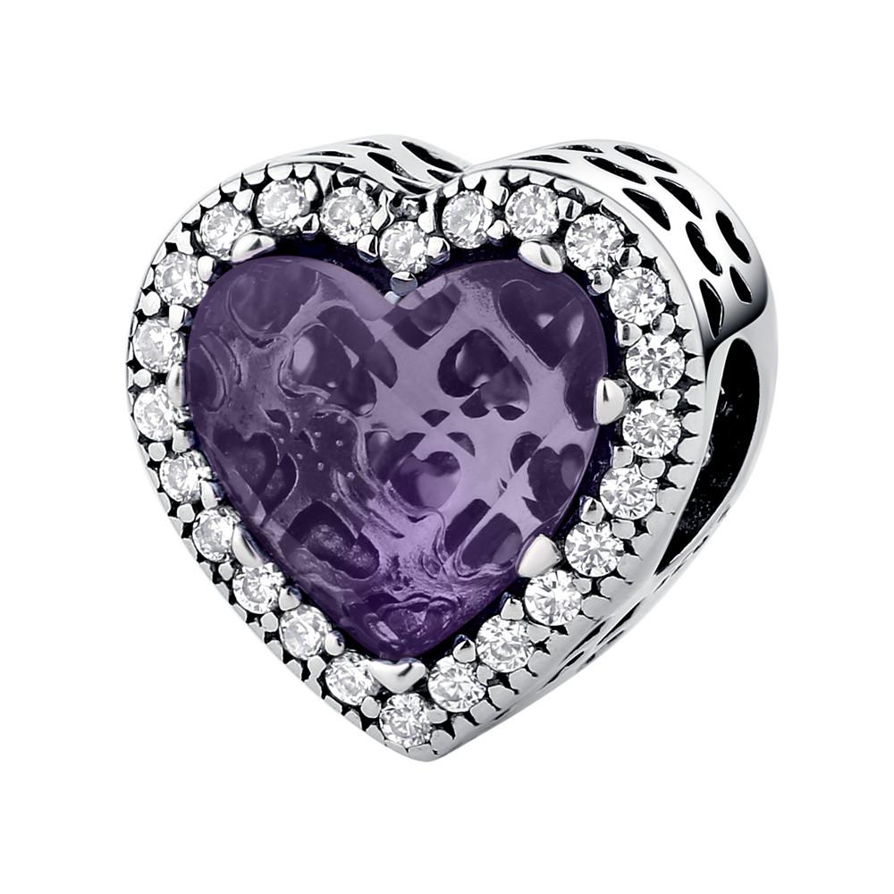 925 Sterling Silver Murano Glass Red Beads Blue Pink Purple Round Charm Plata De Ley 925 For Original Bracelet Jewelry