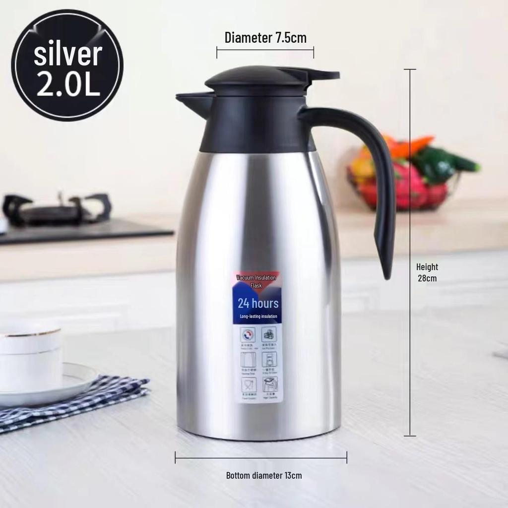 2L Stainless Steel Vacuum Insulated Coffee Kettle: Large Capacity Hot Water Bottle for Household Use - Great Gift