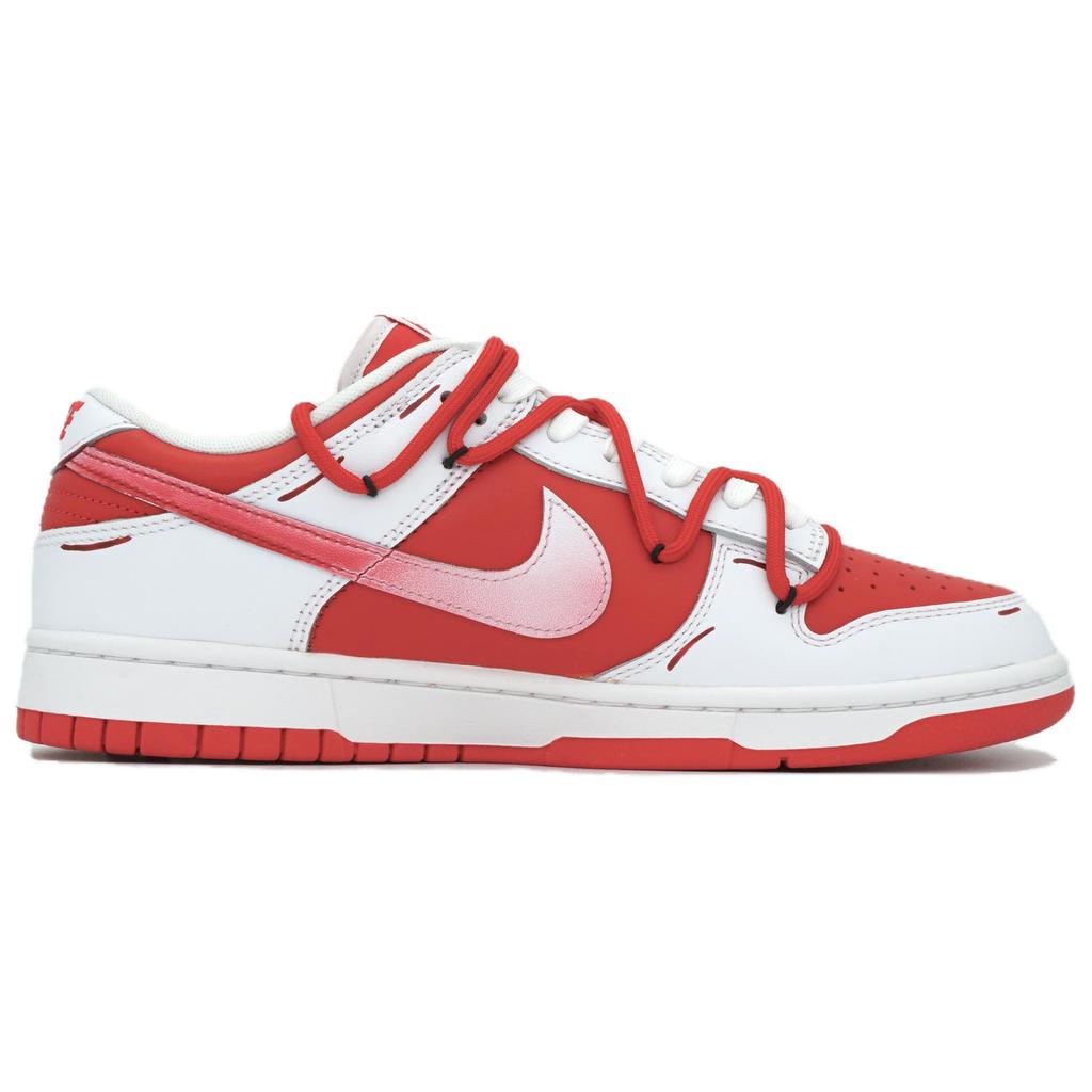 Nike Dunk Spiderweb Seal Slip Resistant Abrasion Resistant Low top Skateboard Shoes Men's White Red DD1391-600(Team545-)