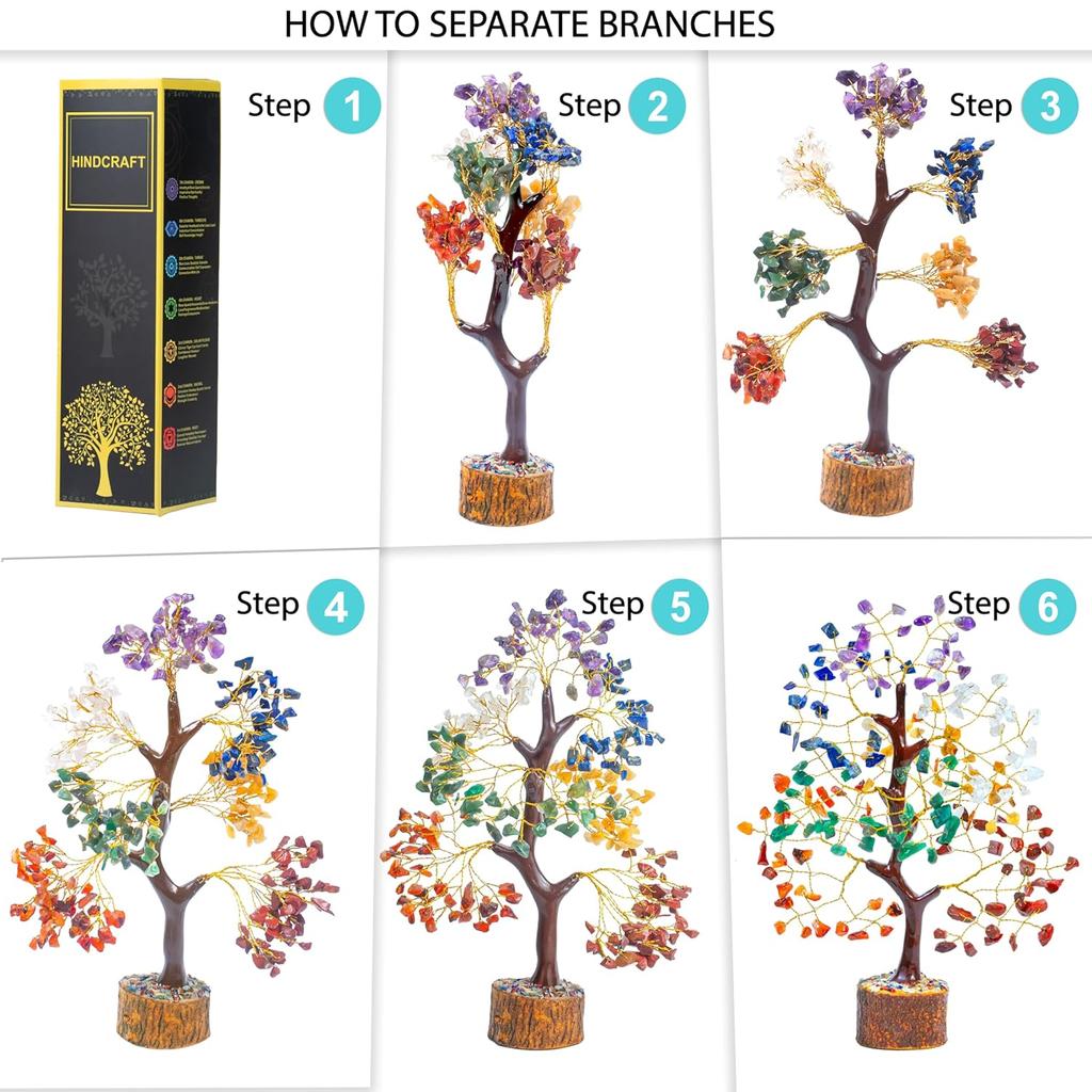 Дерево чакр, хрустальное дерево для позитивной энергии - Кристаллы и лечебные камни