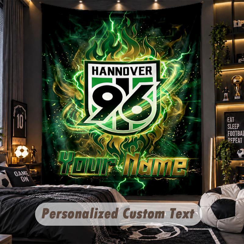 TapestryHannover 96 Custom Name Text Personalized Wall Hanging Tapestry Home Wall Decor