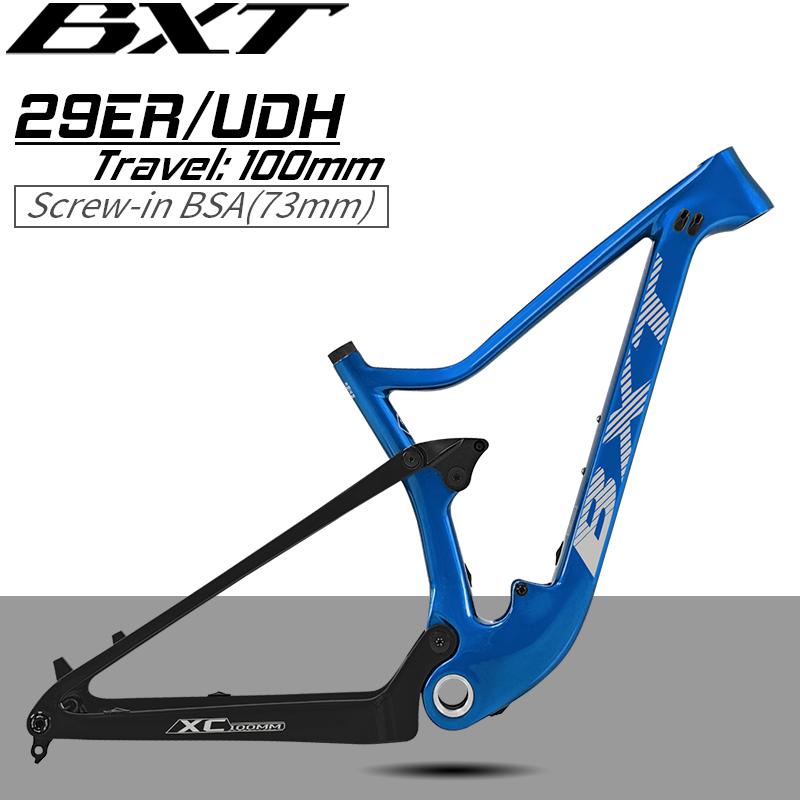 BXT 29er Полная подвеска Рама Boost 148*12 мм Углеродная Рама для Велосипеда use UDH Петух XC Кросс-кантри Углеродная Рама