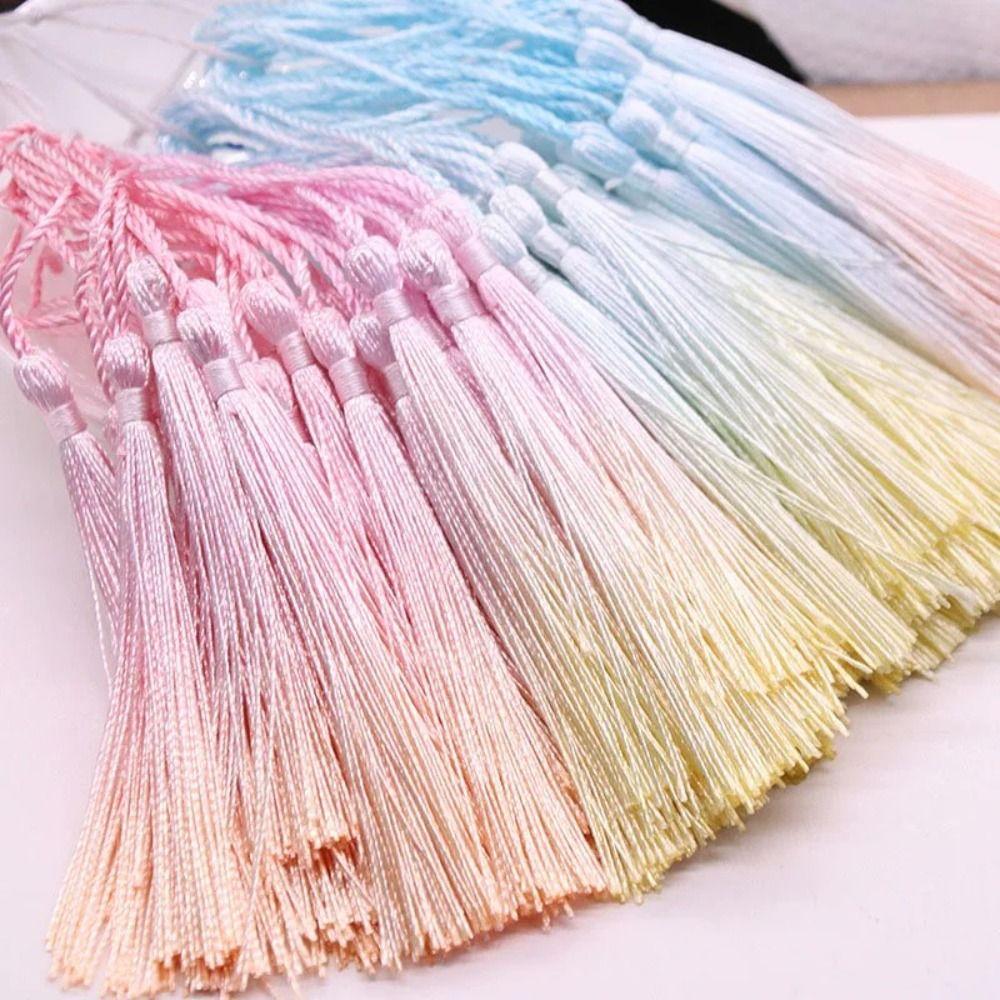 10pcs Handmade Gradient Tassels DIY Crafts DIY Jewelry Accessory Hanging Rope Fringe Jewelry Making