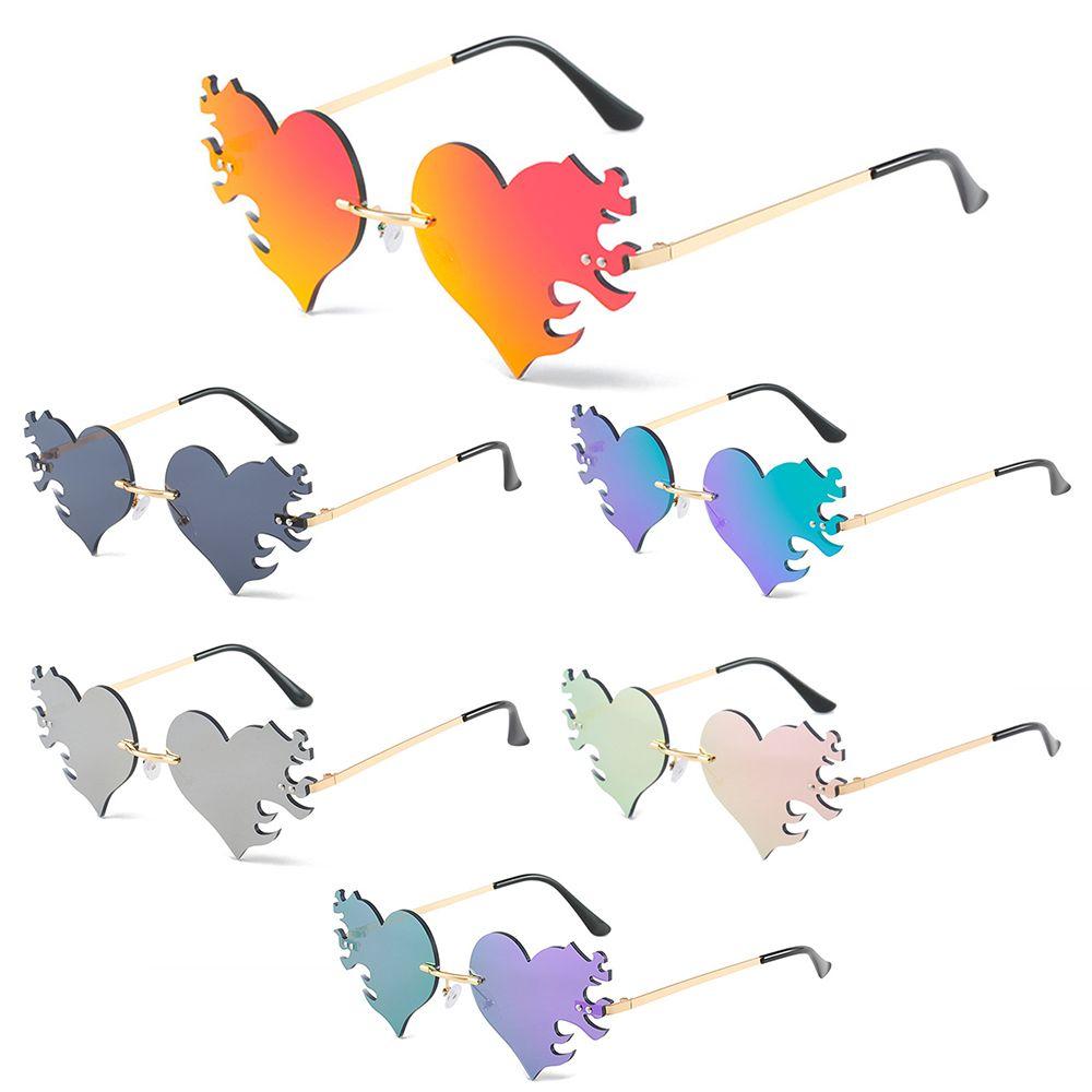 Unique Costume Party Favor Heart Glasses Rimless Sunglasses Sunglasses for Women Heart Sunglasses