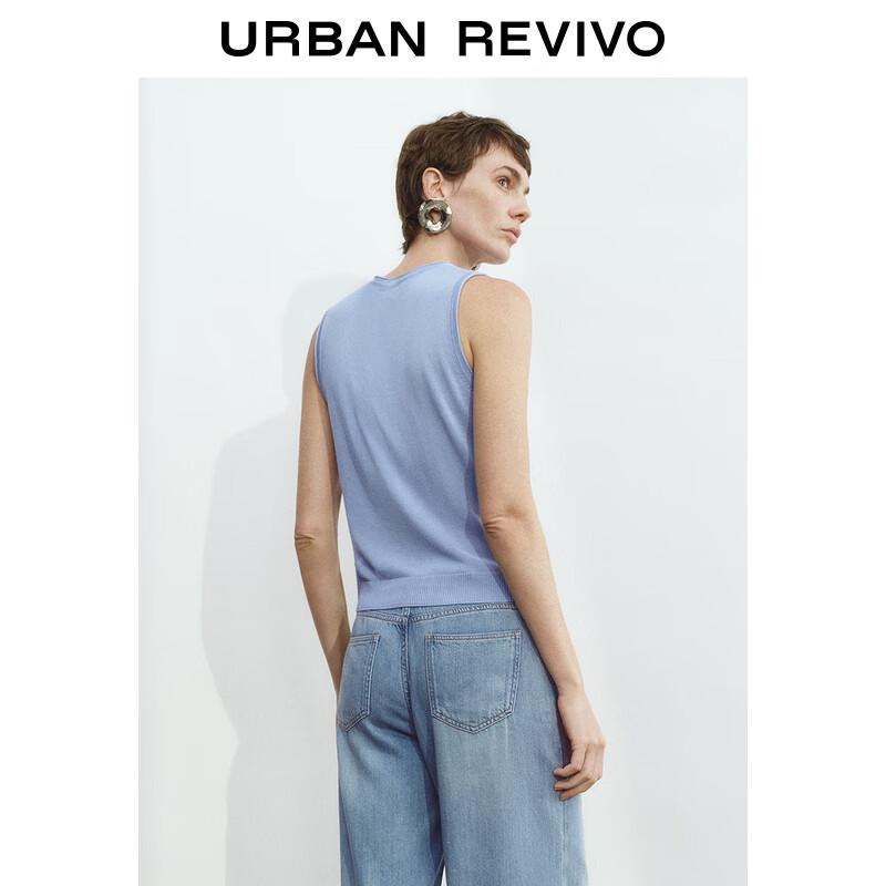 UR 2025 Весенний женский простой вязаный кардиган без рукавов с V-образным вырезом