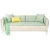 Fresh Plaid Summer Ice Silk Rattan Sofa Seat Cushion for Summer Summer Universal Non-Slip Cover Cloth