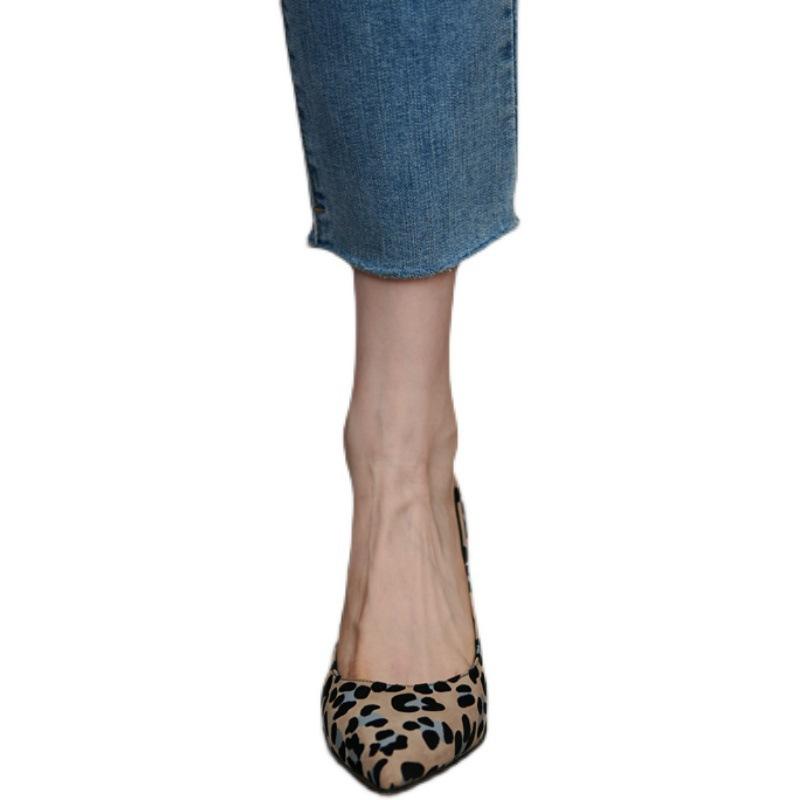 Европа 2024 весна и осень новые французские туфли с леопардовым принтом на высоком каблуке женские новые легкие сексуальные универсальные туфли на шпильке