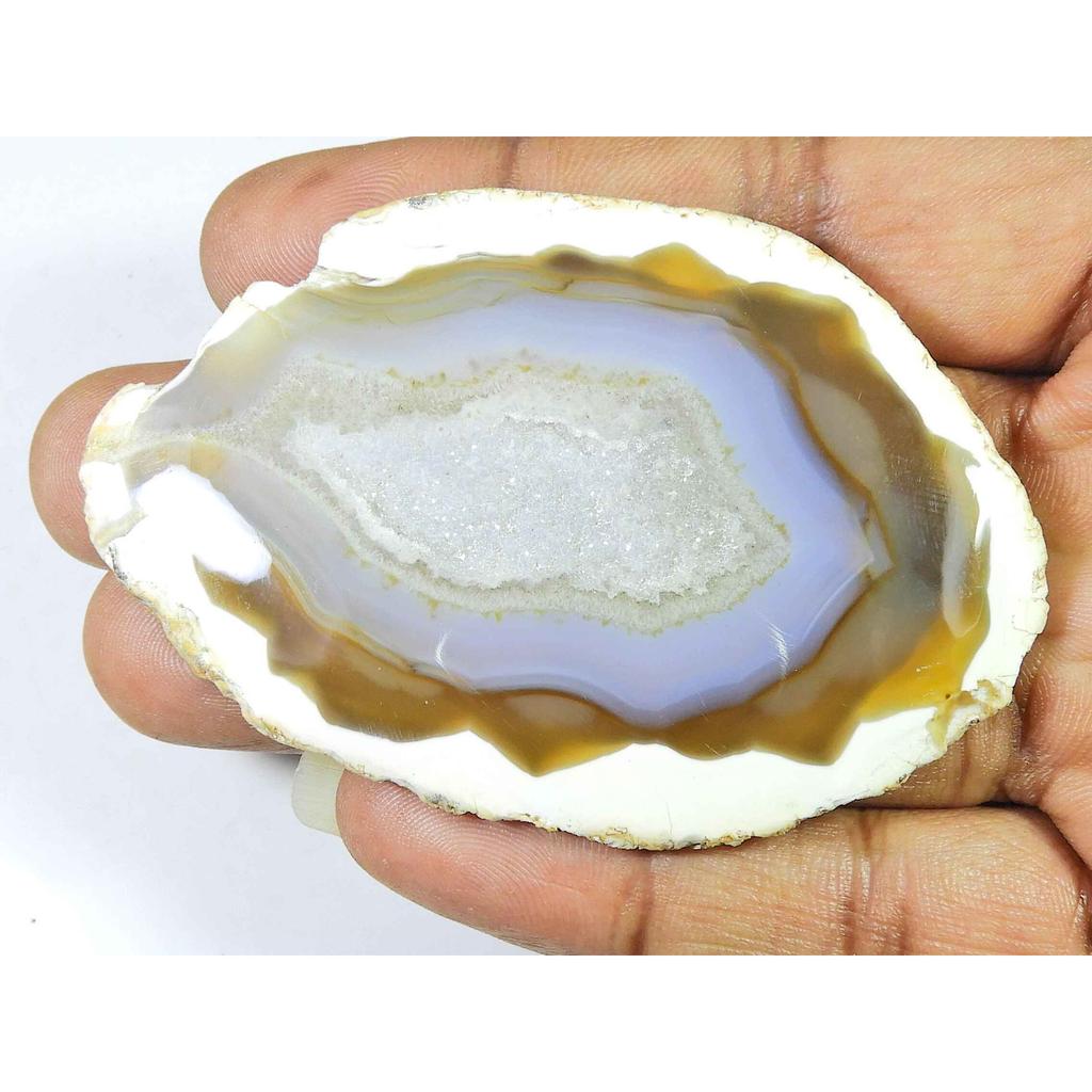 178Cts. Dyed Black Druzy Agate Fancy Crystal Cabochon Loose Gemstone 48X74MM SK-2250