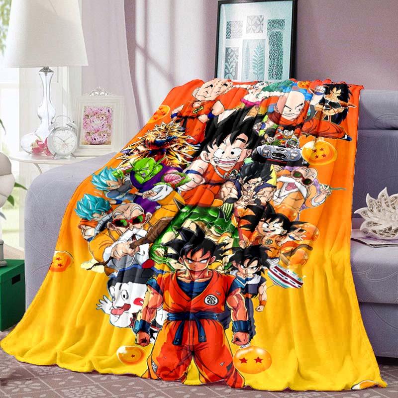 Dragon Ball Print Blanket Warm Comfortable Flannel Blanket for Bedrooms, Sofas, Beds, Chairs, Picnics, Travel -LXR18