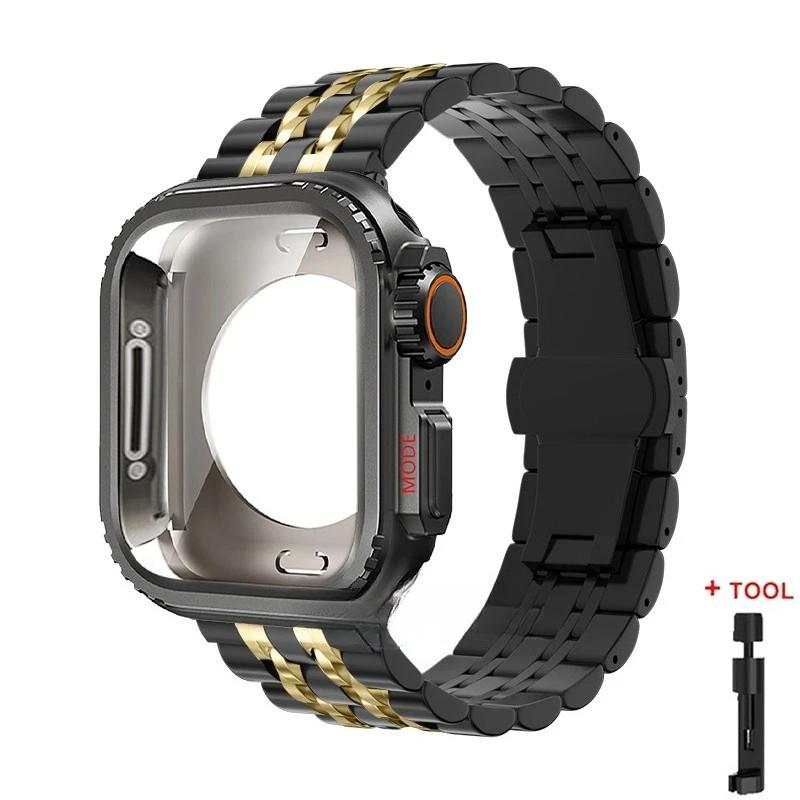 Металлический ремешок + Металлический корпус для Apple Watch Series 11 46 мм 42 мм Ultra 3/2/1 49 мм 45 мм 44 мм Ремешок для Series 11 10 9 8 7 6 5 SE2 SE3 4