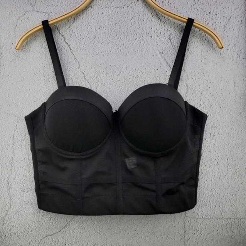 Sexy Fashion Mesh Push Up Bralet Women's Corset Bustier Bra Cropped Top Vest Plus Size Underwear Camisole