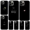 Черный Простой Рисунок Сердце Черный Чехол Для Телефона Для iPhone 17 Air 15 Pro MAX 16 Plus 14 12 11 13 coque