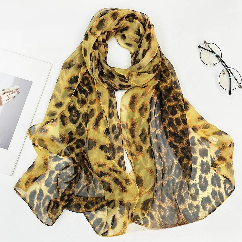 Sunscreen Silk Scarf Seaside Beach Towel Long Ladies Silk Scarf Lotus Pond Moonlight Thin Silk Scarf