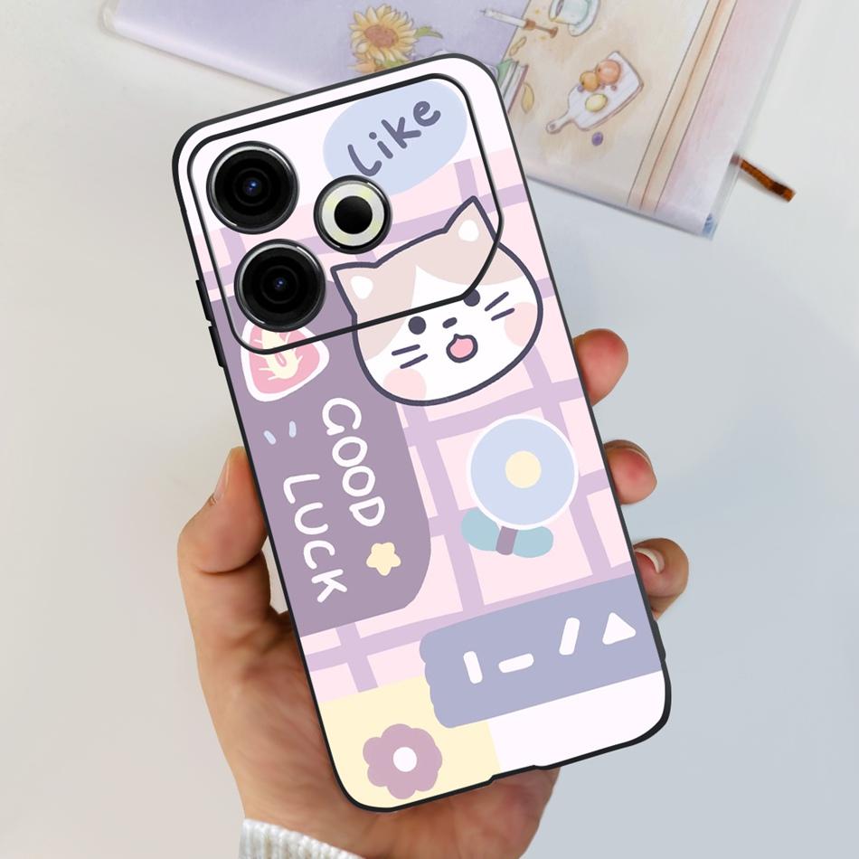 Чехол для телефона Tecno Pova 6 Neo Pova6 Neo 4G 2024 Элегантный принт Мягкий силикон ТПУ Чехлы