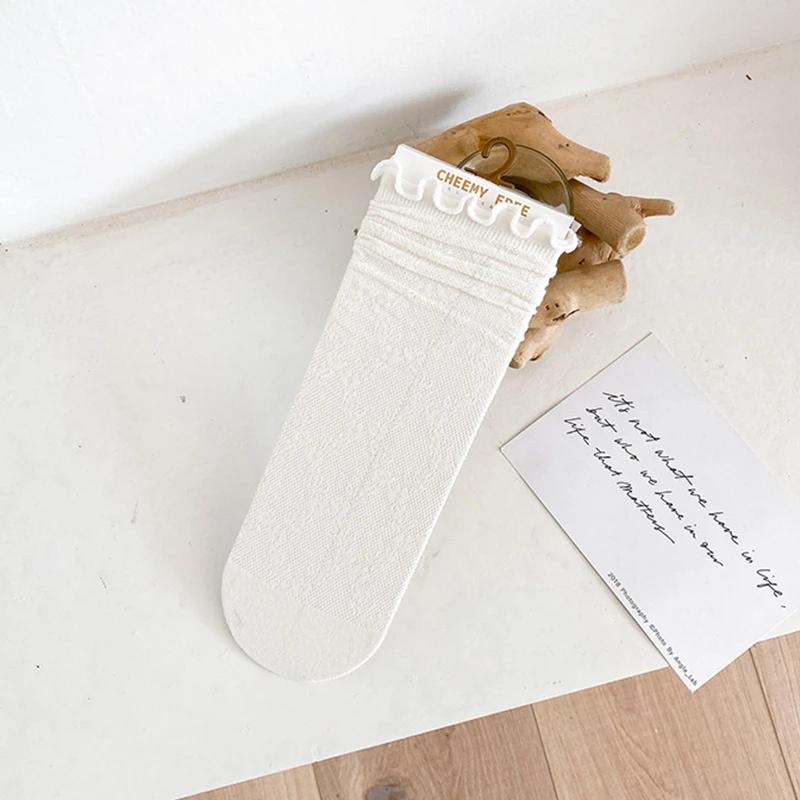 Модные носки для женщин Милые Новые Белые Ретро Кружевные Девичьи Сладкие Носки Сетка Простые Женские Повседневные Сладкие Дышащие Свободные Носки Женские
