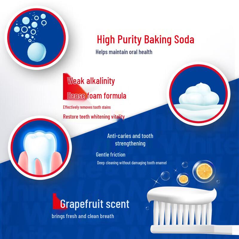 Lion White&White Grapefruit Baking Soda Toothpaste 4-Pack