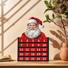 Santa Advent Calendar Wooden Christmas Countdown Calendar Reusable Festive Decoration for Home Tabletop Decor Holiday Gift