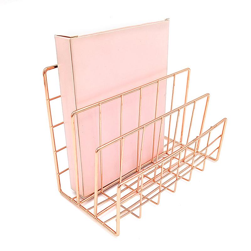 Ins Minimalist Iron Desktop Storage Rack Organizer Table Organizer Rack Document Book Rack Desk Multi Functional Storage Rack