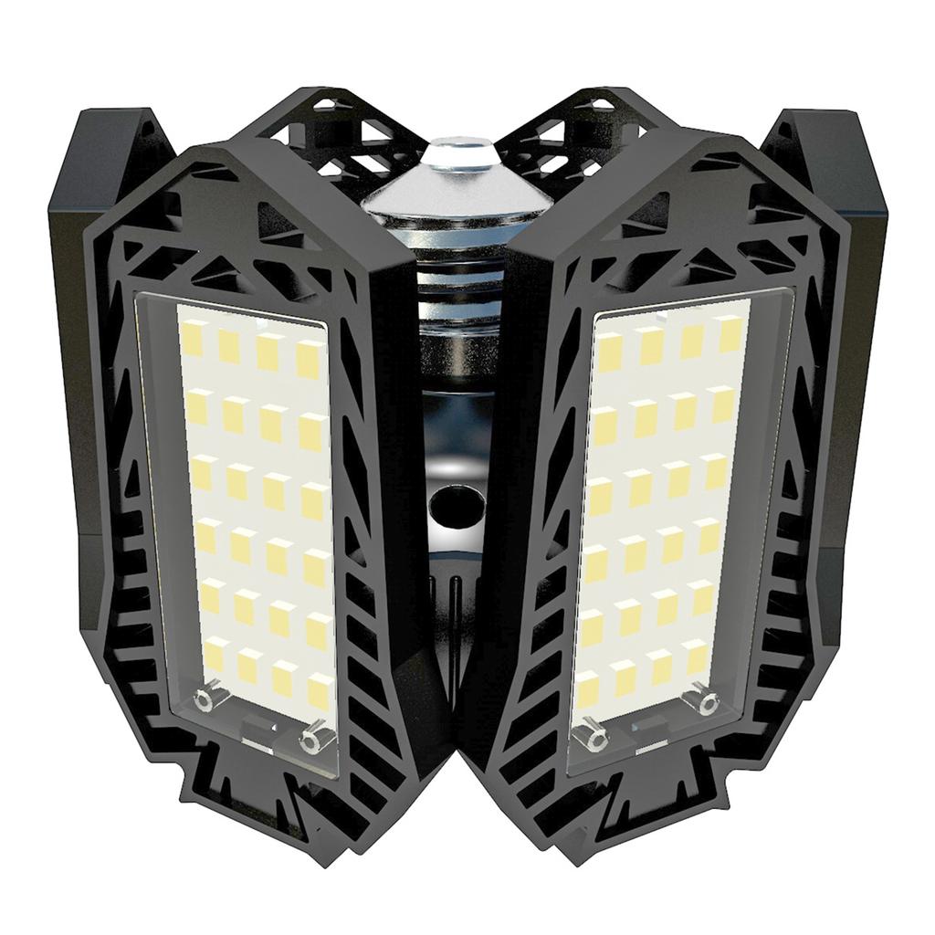 Светодиодные светильники для гаража - мини-потолочные светильники с 6 регулируемыми панелями, деформируемый вентилятор, потолочный светильник, 100-265 В