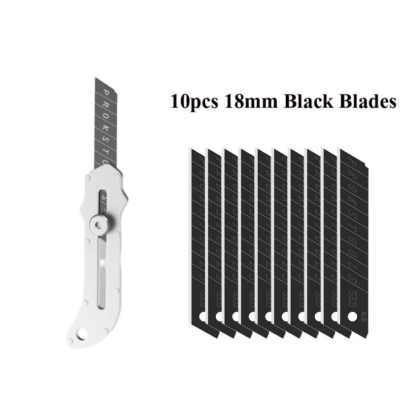 Нож из нержавеющей стали, выдвижной нож для коробок, лезвия из черной стали SK5, инструмент для резки ковров на складе