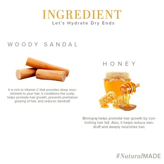 KHADI NATURAL Древесно-сандаловый и медовый очищающий шампунь для волос|Борется с перхотью| Смягчает жесткие волосы|Не содержит SLS и парабенов |Подходит для всех типов волос|210 мл