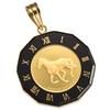 K24 Pure Gold Coin Pendant Pump Horse Horseshoe Black K18 Frame Engraved [Speranza] 1/25oz Men's Women's