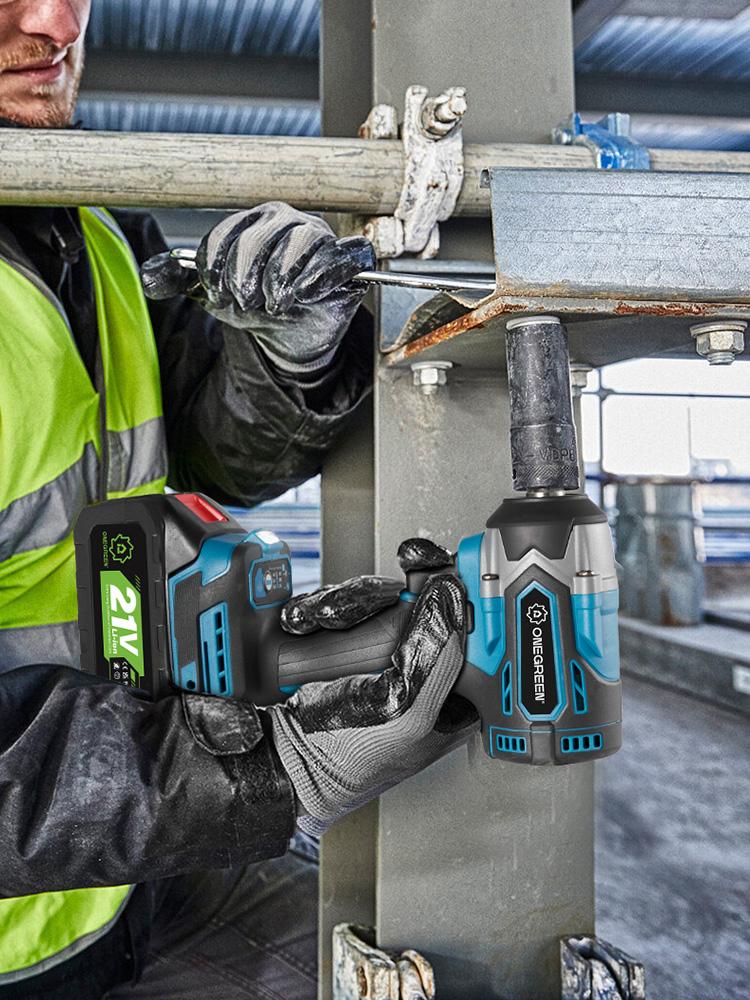 ONEGREEN Бесщеточный Электрический Ударный Гайковерт 1000 Нм 1/2" Беспроводная Дрель-Шуруповерт Инструмент для Ремонта Автомобиля Для Аккумулятора Makita Штырь