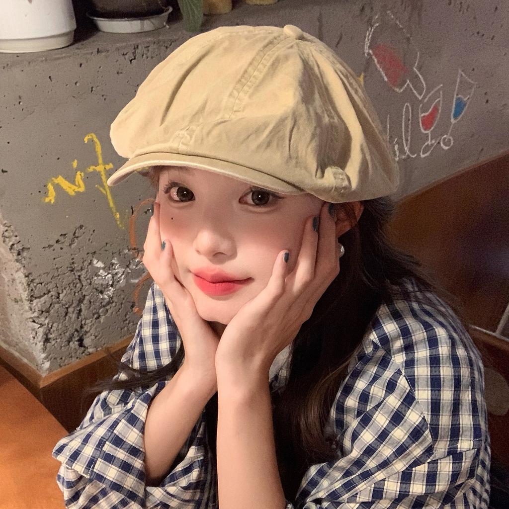 Retro forward hat children versatile painter beret showing face little newsboy cap cotton breathable sunshade