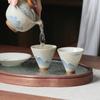 Hand Drawn Grass Gray Ceramic Underglaze Colored Mountain and Water Hat Tea Cup Kung Fu Tea Set Tea Drinking Tea Single Cup