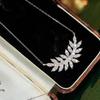 Huitan Fashion Leaves Shaped Necklace for Women Silver Color Chic Girl Accessories Crystal Leaf Necklace Party Statement Jewelry
