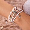Bohemian Starfish Shell Bracelet Set: Soft Ceramic and Rice Bead Design for Women