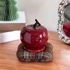 Ceramic Red Fruit Toothpick Dispenser Dental Floss Toothpick Holder Home Office Restaurant Kitchen Desktop Toothpick Organizer Container