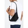 Crossover Black Unisex Shoulder And Waist Bag With Waterproof Fabric And Strap