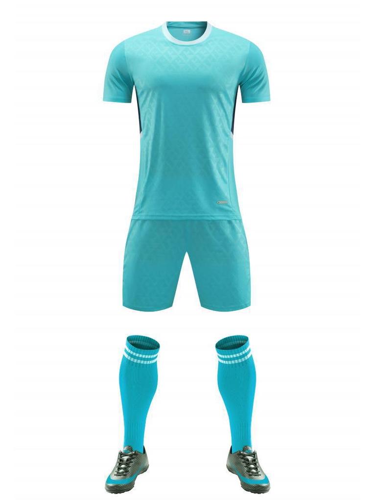 Дышащий комплект футбольной формы с коротким рукавом и возможностью нанесения индивидуальной печати (8012)
