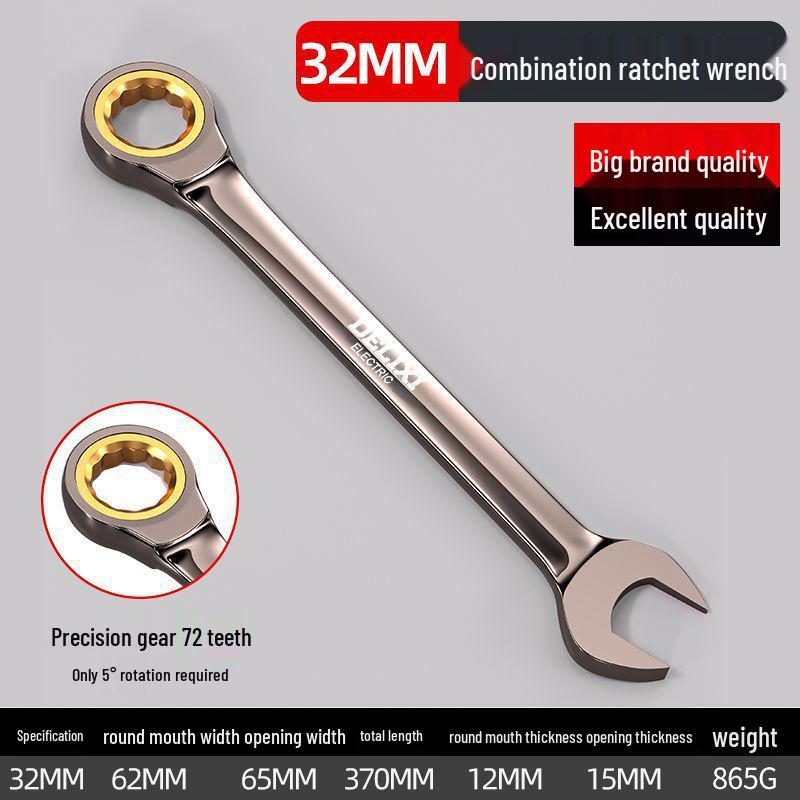 72-Teeth Dual-Purpose Swivel Head Ratchet Wrench - Ideal for Quick Automotive Repairs