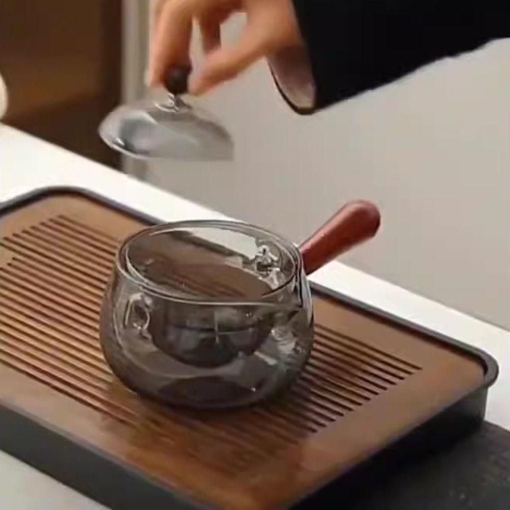 Heat Resistant 360 Degree Rotating Teapot Glass Brewing Teapot Multi-purpose Boiling Teapot  Home