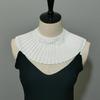 Detachable False Collar Women Girl Elegant Pleated Ruffle Chiffon Shawl Scarf